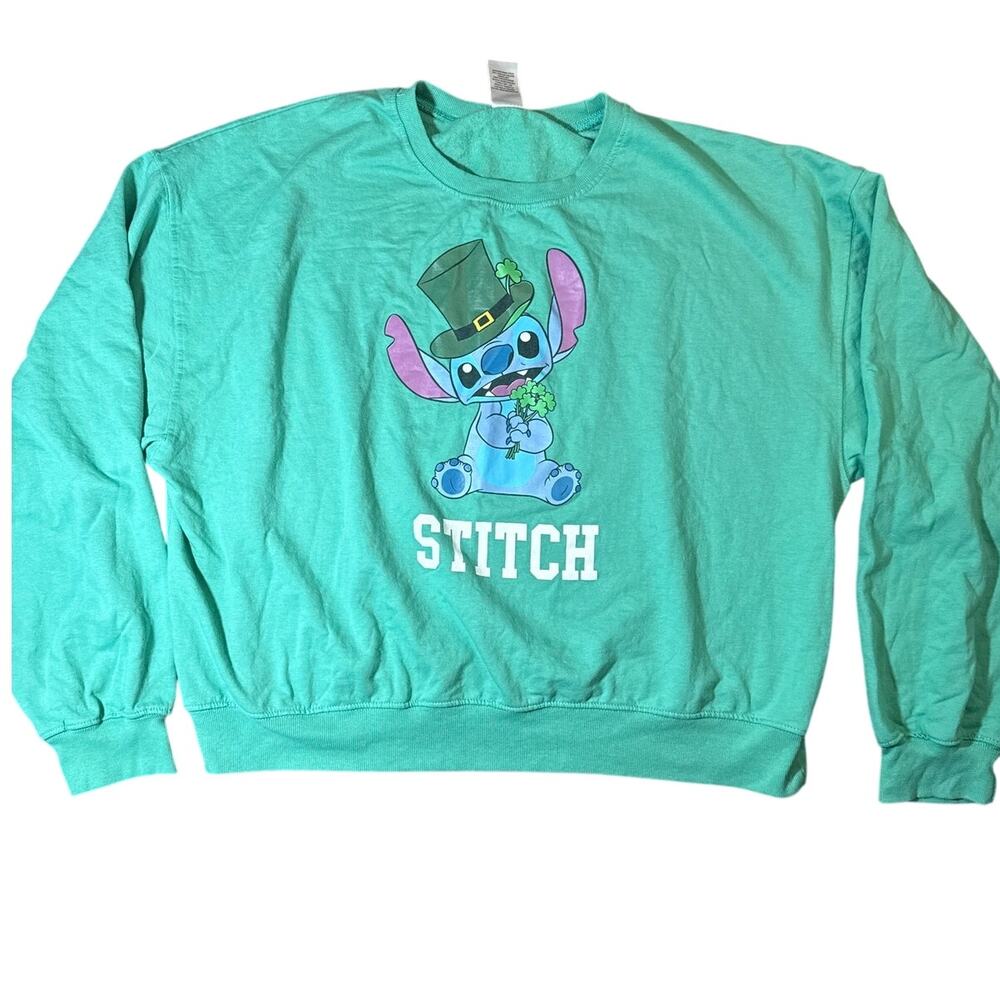 Disney St. Patrick's Day Stitch Sweatshirt  Size 2X in Green